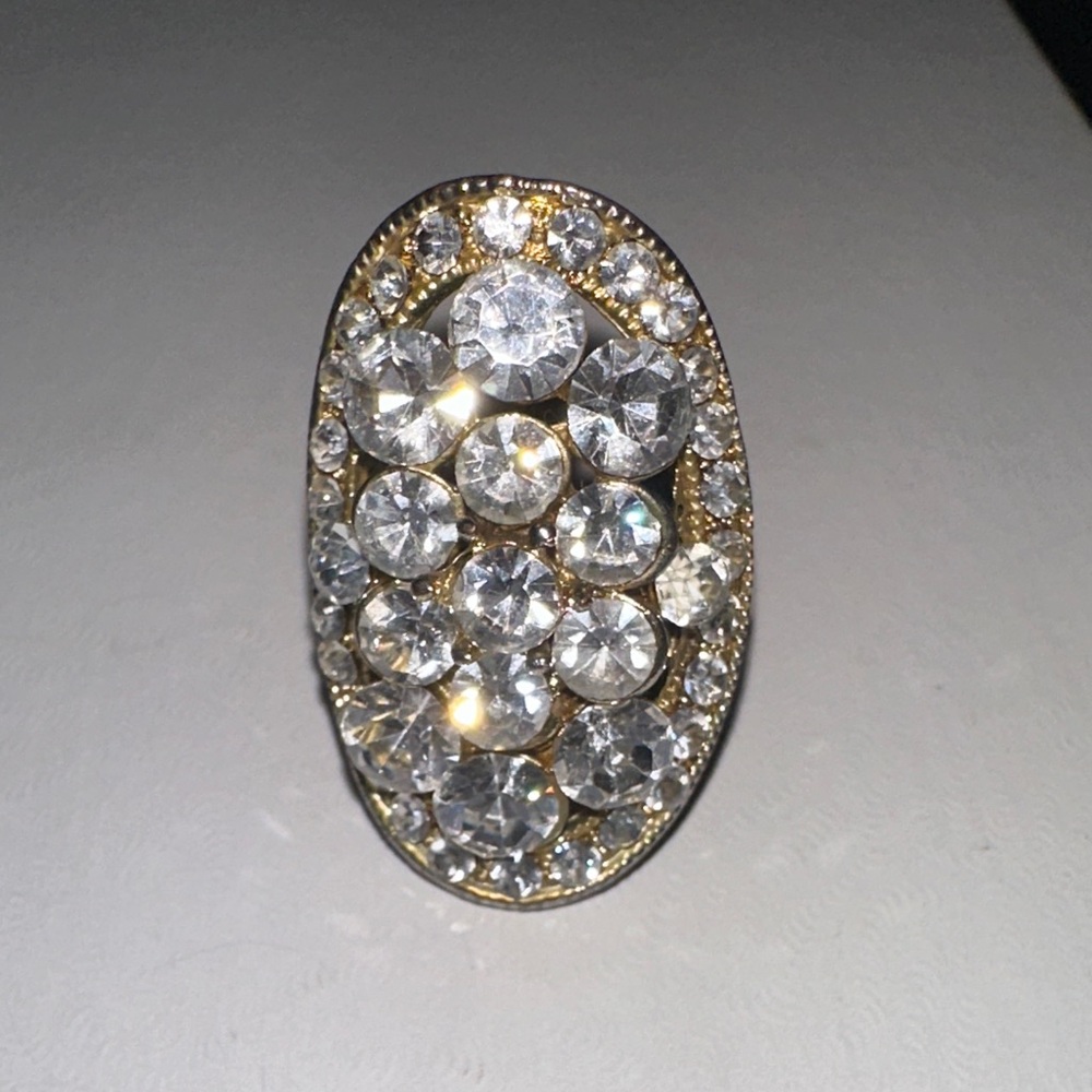 ✨Elegant Gold and Silver Crystal Ring